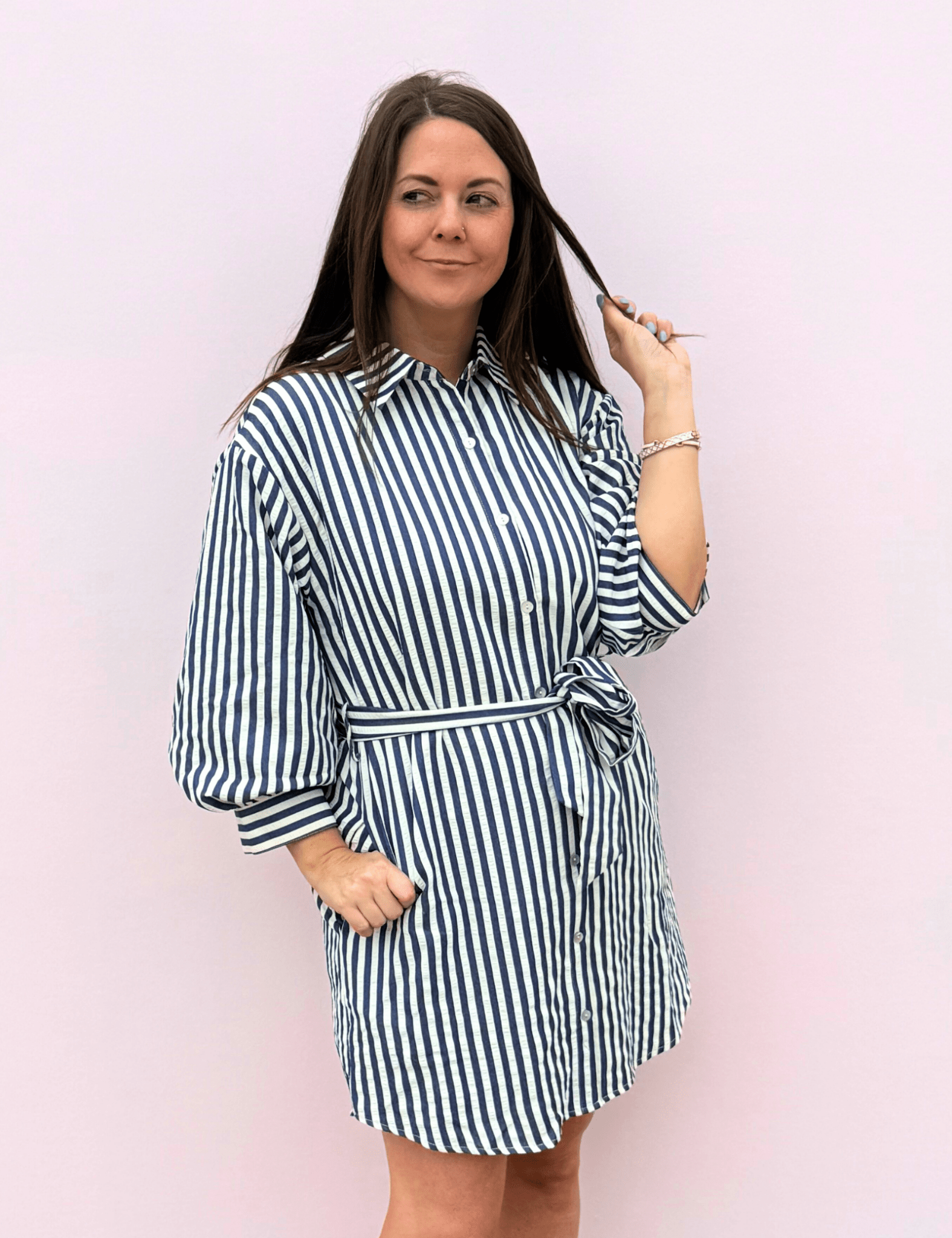 Airy Allure Mini Shirt Dress - Pep & Punch