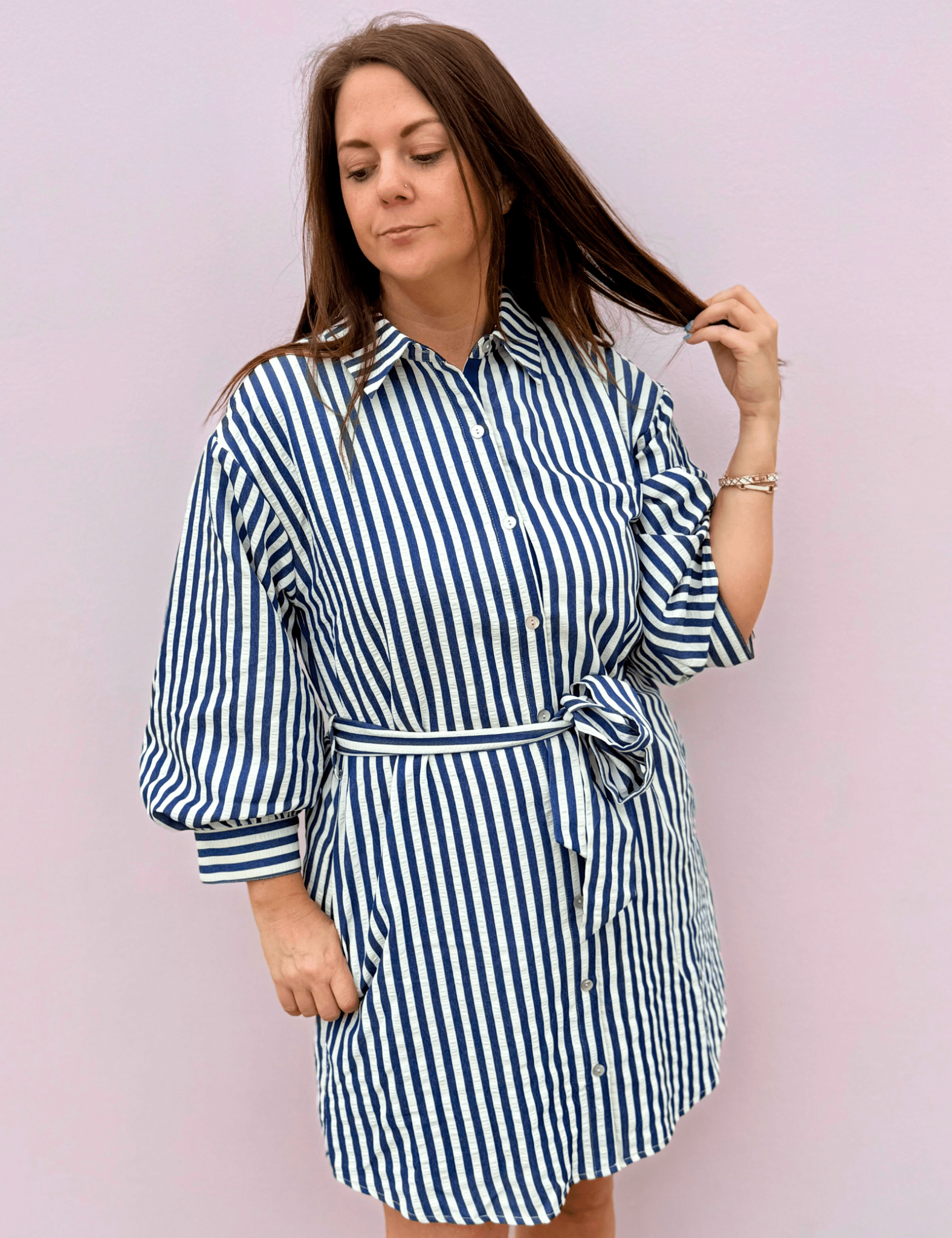 Airy Allure Mini Shirt Dress - Pep & Punch
