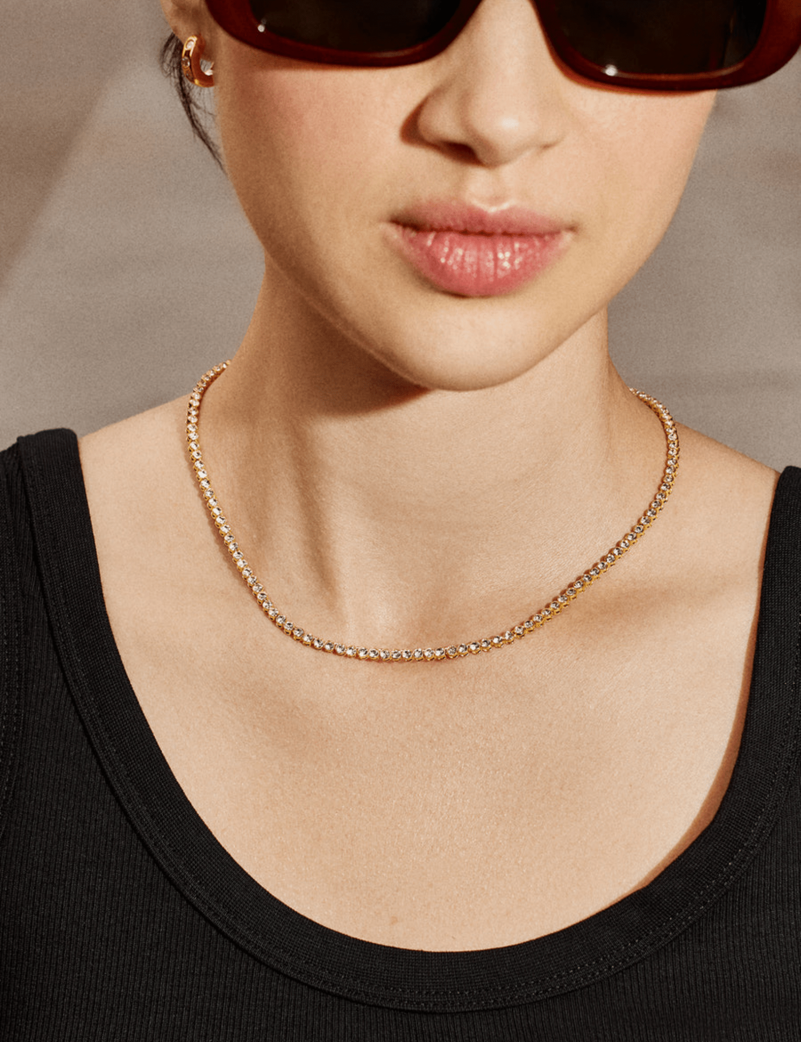 BaubleBar | Amalie Bezel Tennis Necklace - Pep & Punch