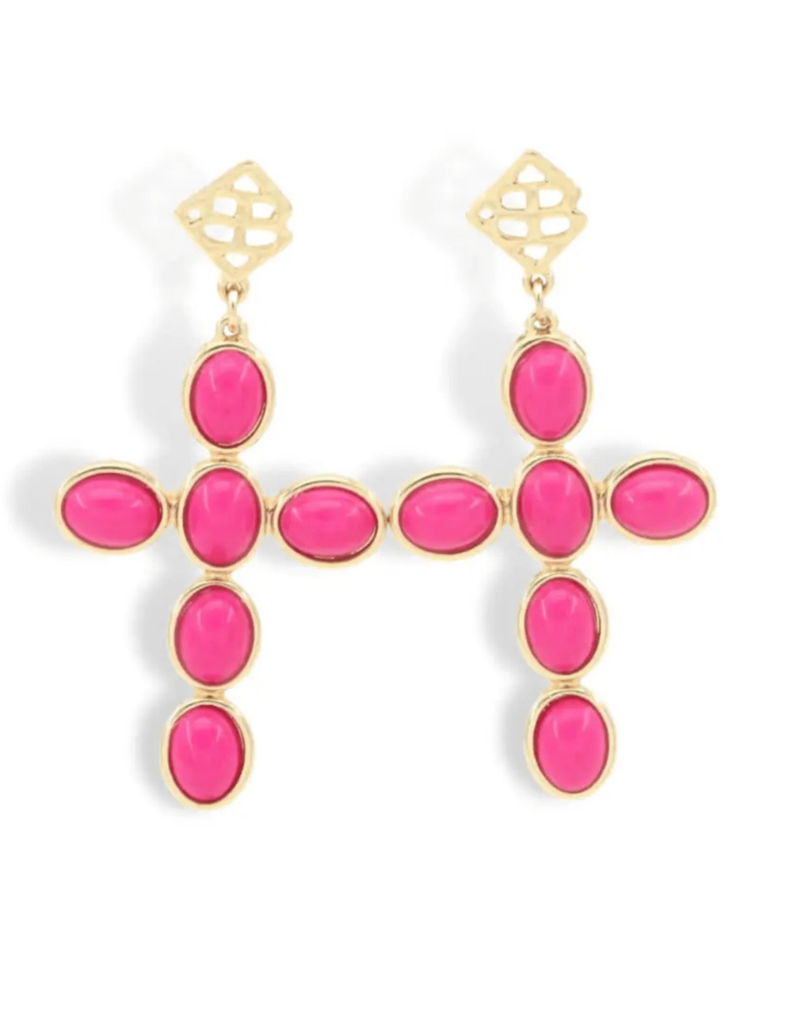 Brianna Cannon | Cabochon Cross Earrings - Pep & Punch