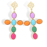 Brianna Cannon | Cabochon Cross Earrings - Pep & Punch