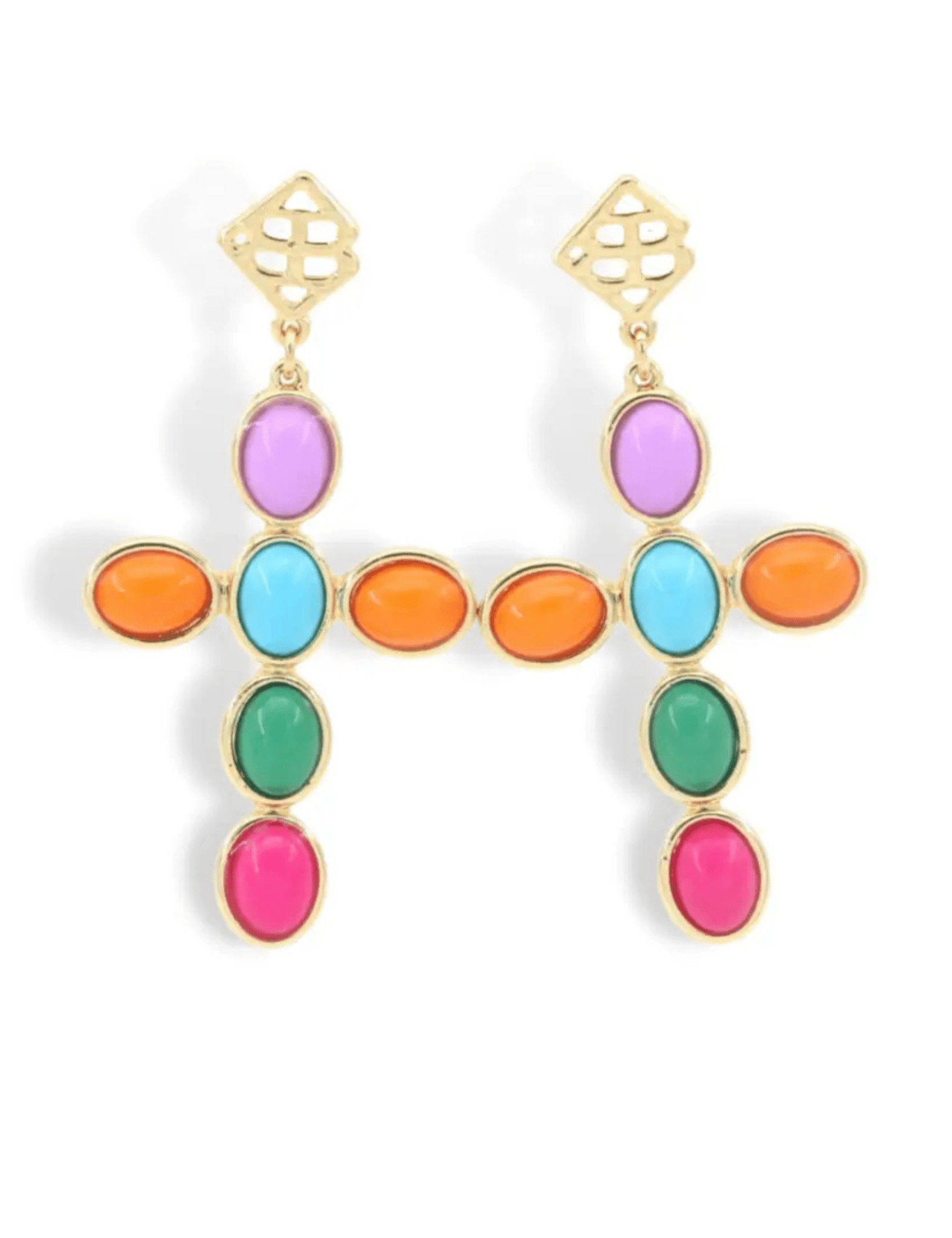 Brianna Cannon | Cabochon Cross Earrings - Pep & Punch