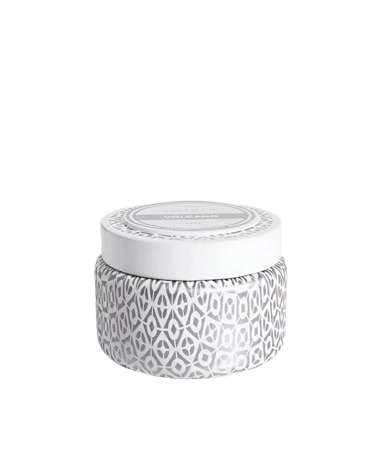 Capri Blue | Volcano 8.5 oz, Travel White Printed Tin Candle - Pep & Punch