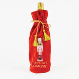 Embroidered Velvet Wine Bag - Nutcracker - Pep & Punch