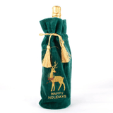 Embroidered Velvet Wine Bag - Reindeer - Pep & Punch