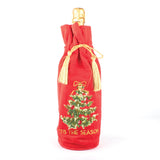Embroidered Velvet Wine Bag - Tree - Pep & Punch