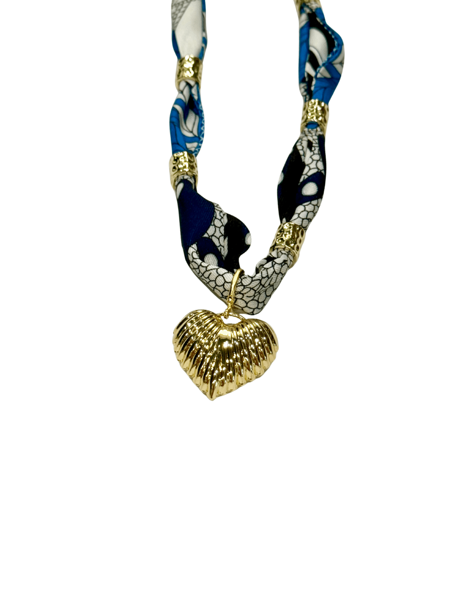Gemelli | Becky Beaded Scarf Necklace with Gold Heart - Pep & Punch