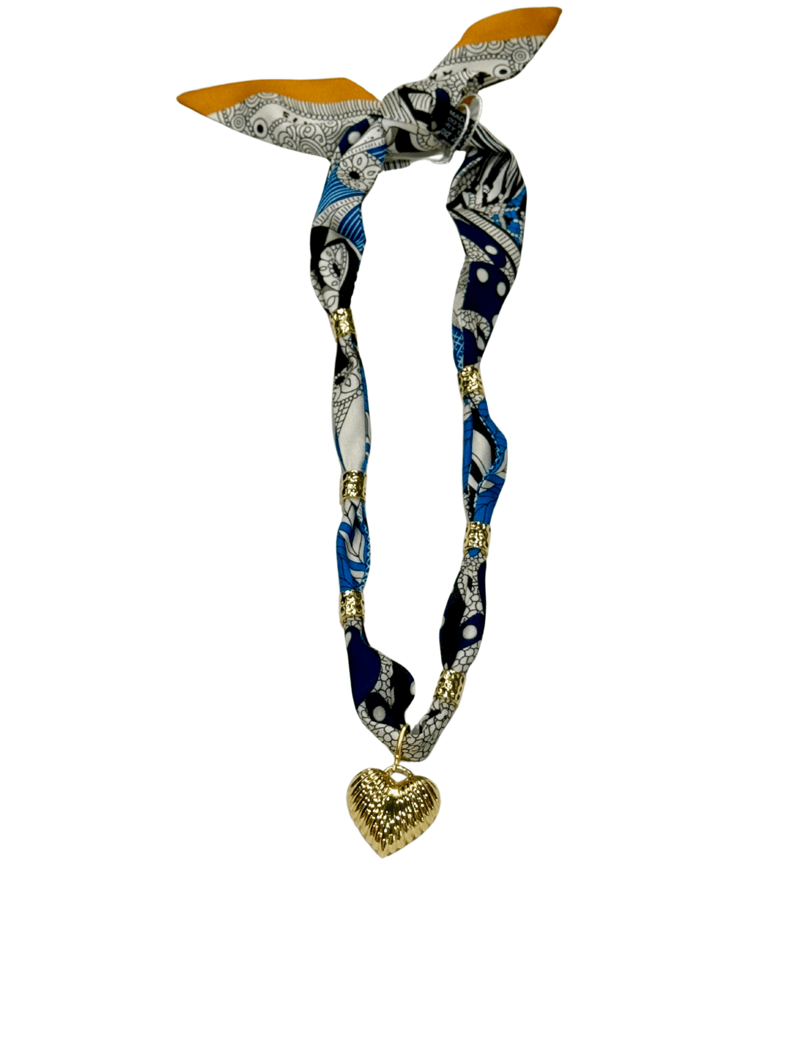 Gemelli | Becky Beaded Scarf Necklace with Gold Heart - Pep & Punch