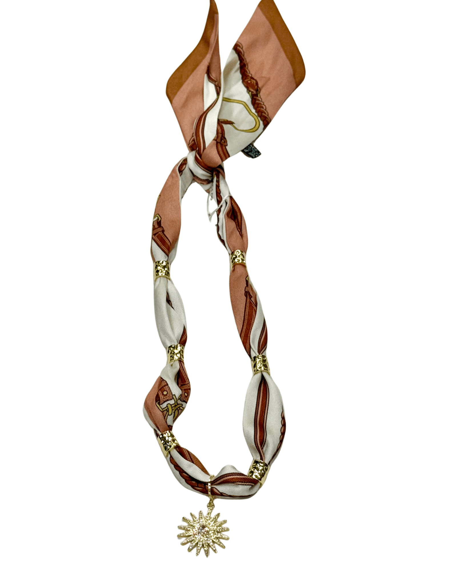 Gemelli | Dakota Beaded Scarf Necklace with Gold Sun - Pep & Punch