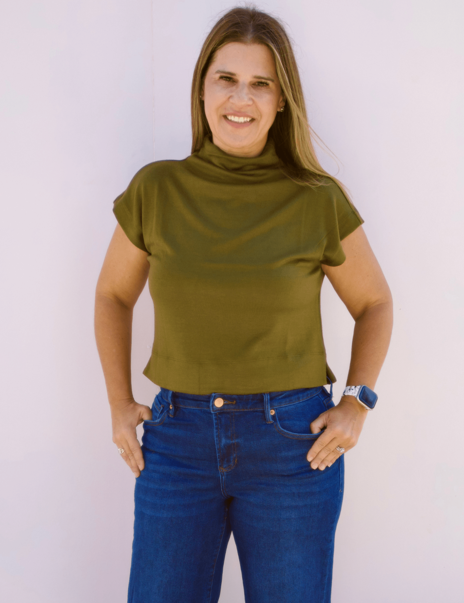 Guinevere Mock Neck Top - Pep & Punch