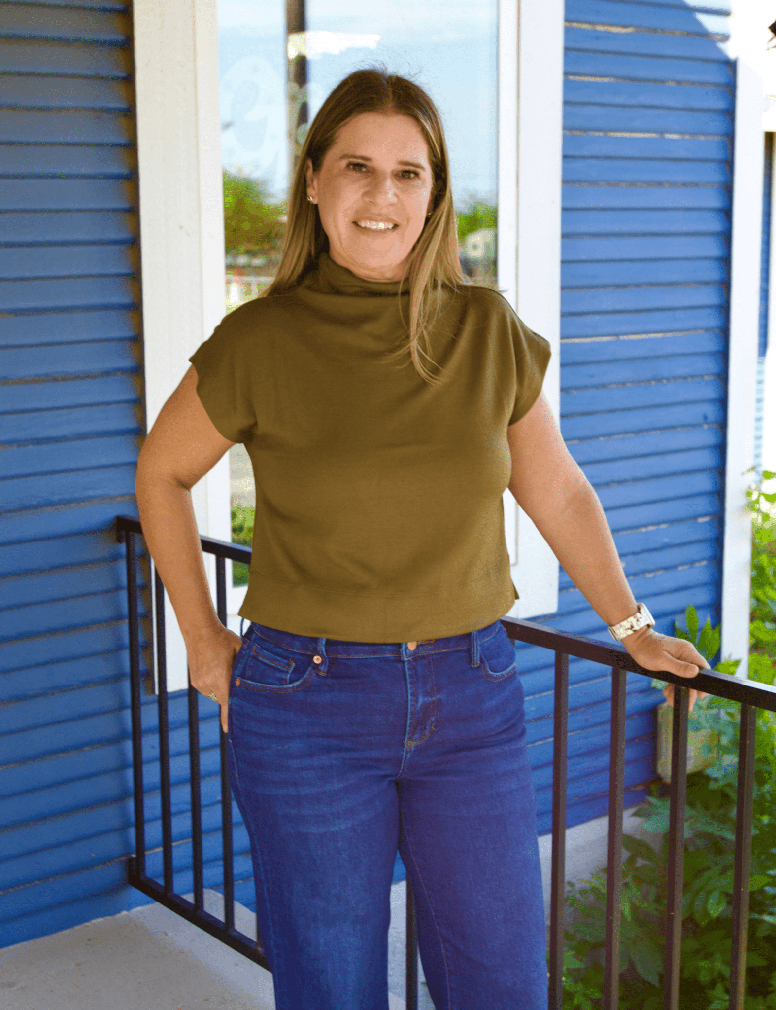 Guinevere Mock Neck Top - Pep & Punch