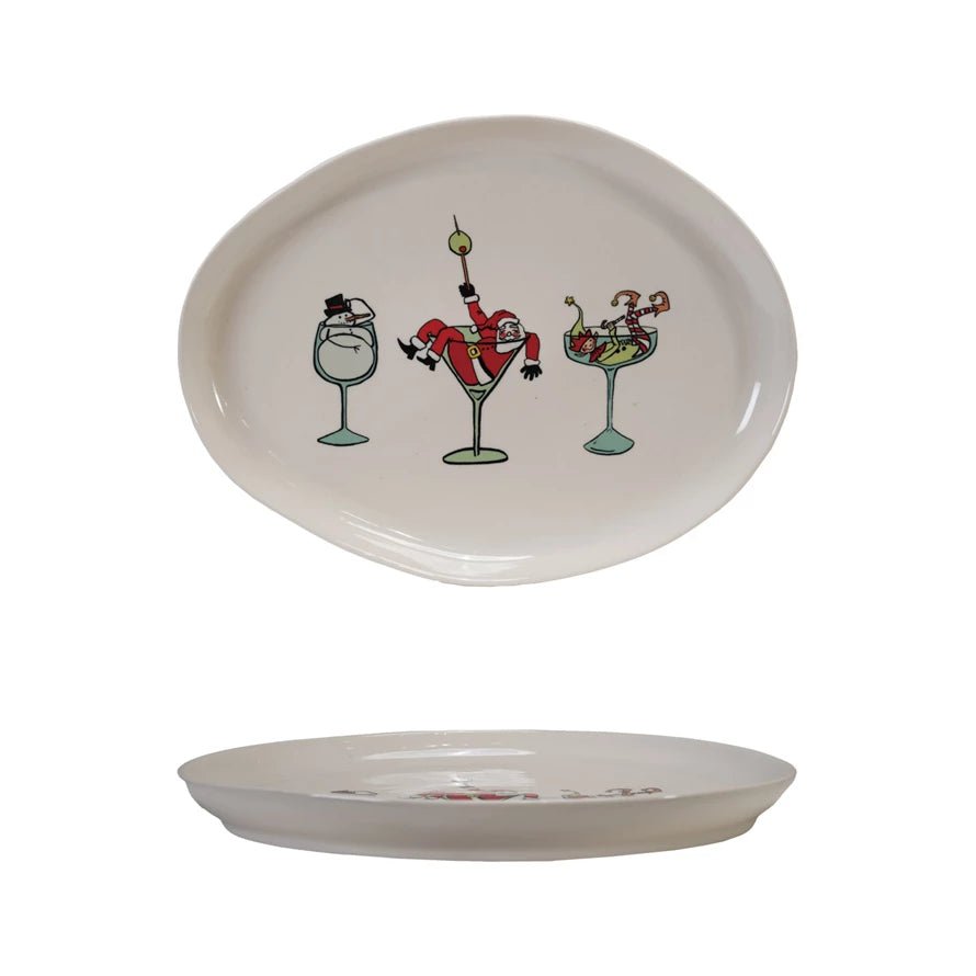 Holiday Tipsy Stoneware Platter - Pep & Punch