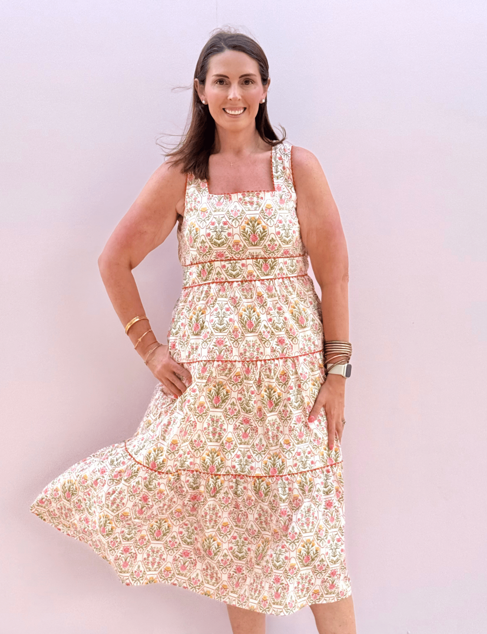 Honeycomb Tiered Midi Dress - Pep & Punch
