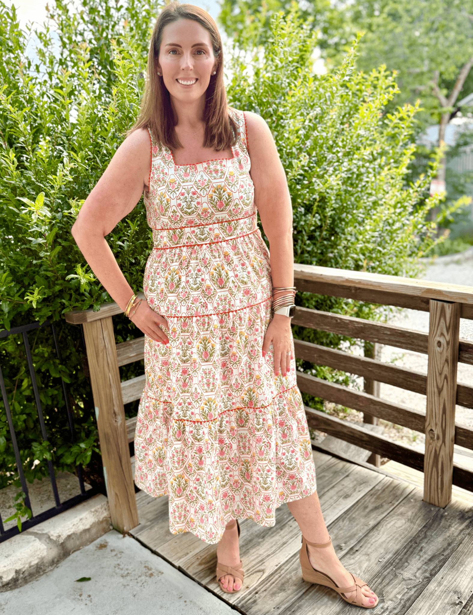 Honeycomb Tiered Midi Dress - Pep & Punch