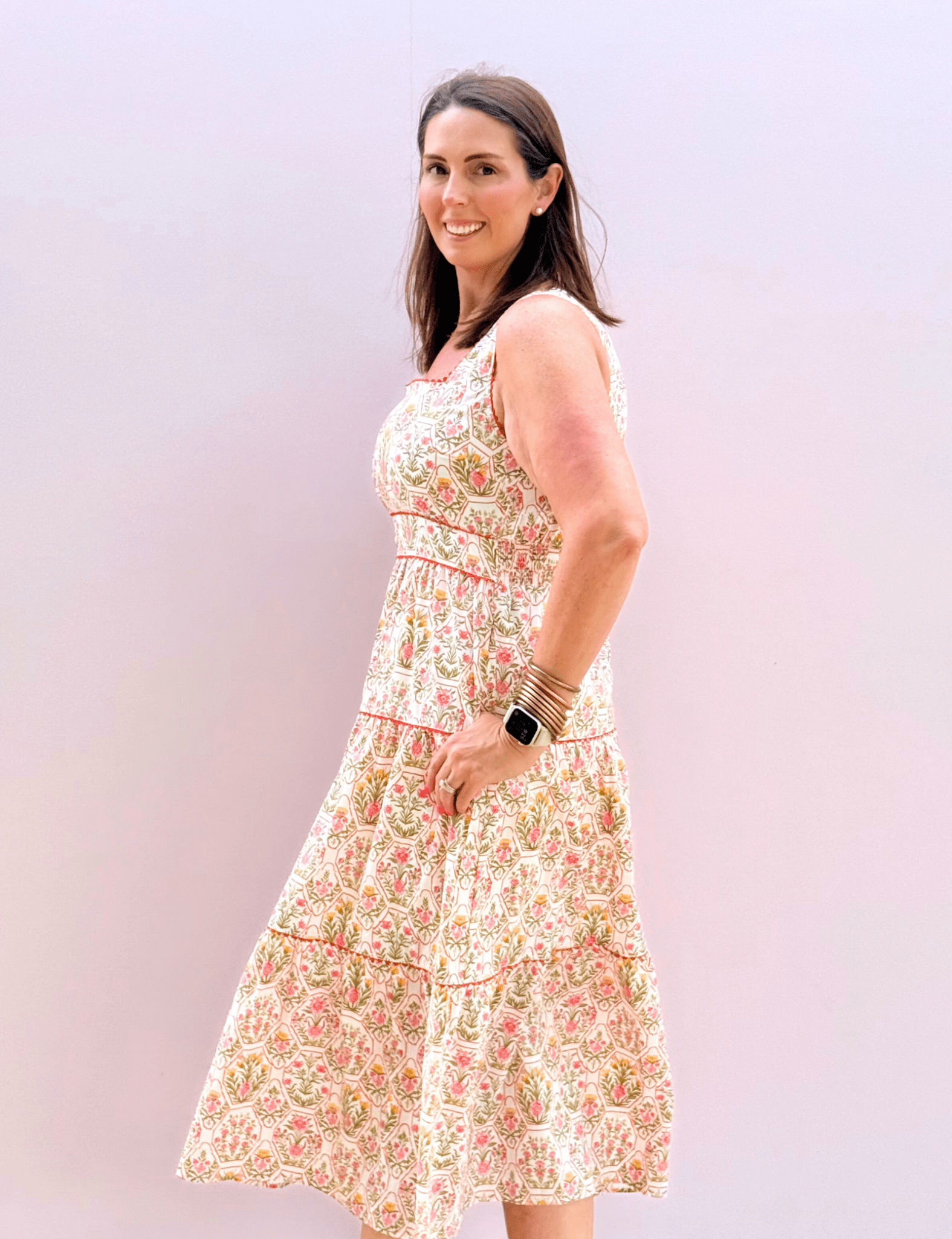 Honeycomb Tiered Midi Dress - Pep & Punch