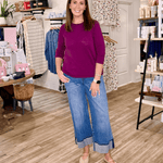 KUT | Meg High Rise Wide Leg Roll Up Denim - Pep & Punch