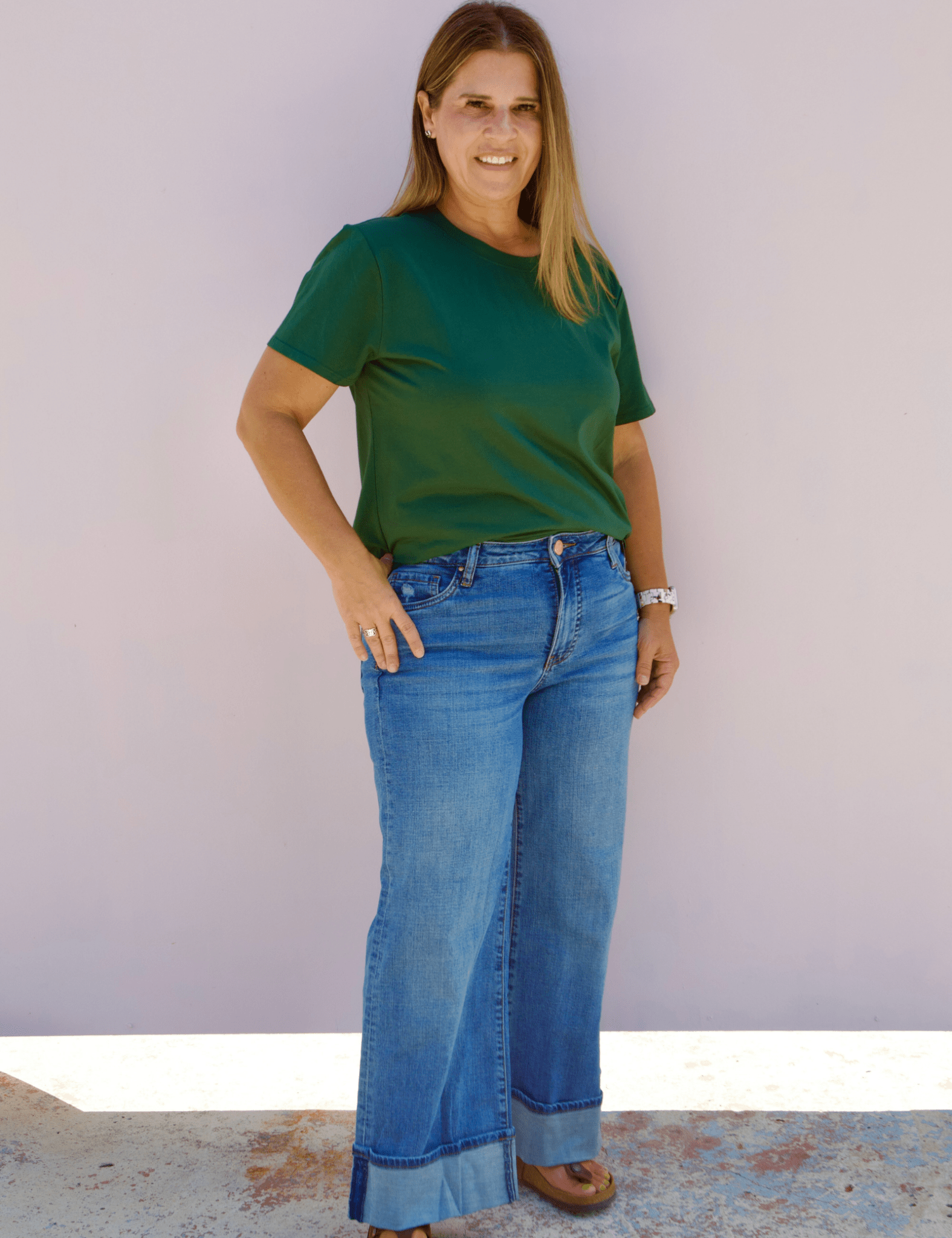 KUT | Meg High Rise Wide Leg Roll Up Denim - Pep & Punch