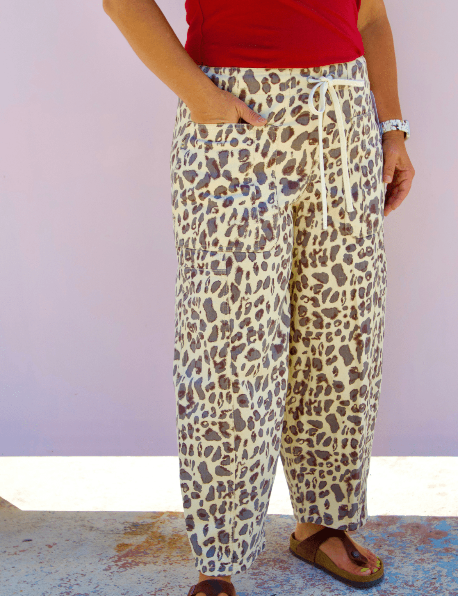 Leopard Barrel Pants - Pep & Punch