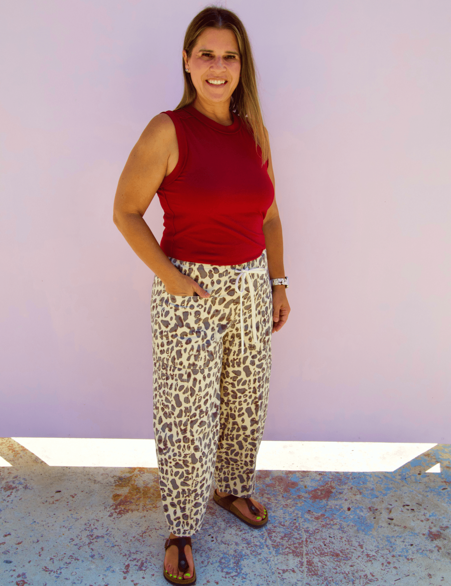 Leopard Barrel Pants - Pep & Punch