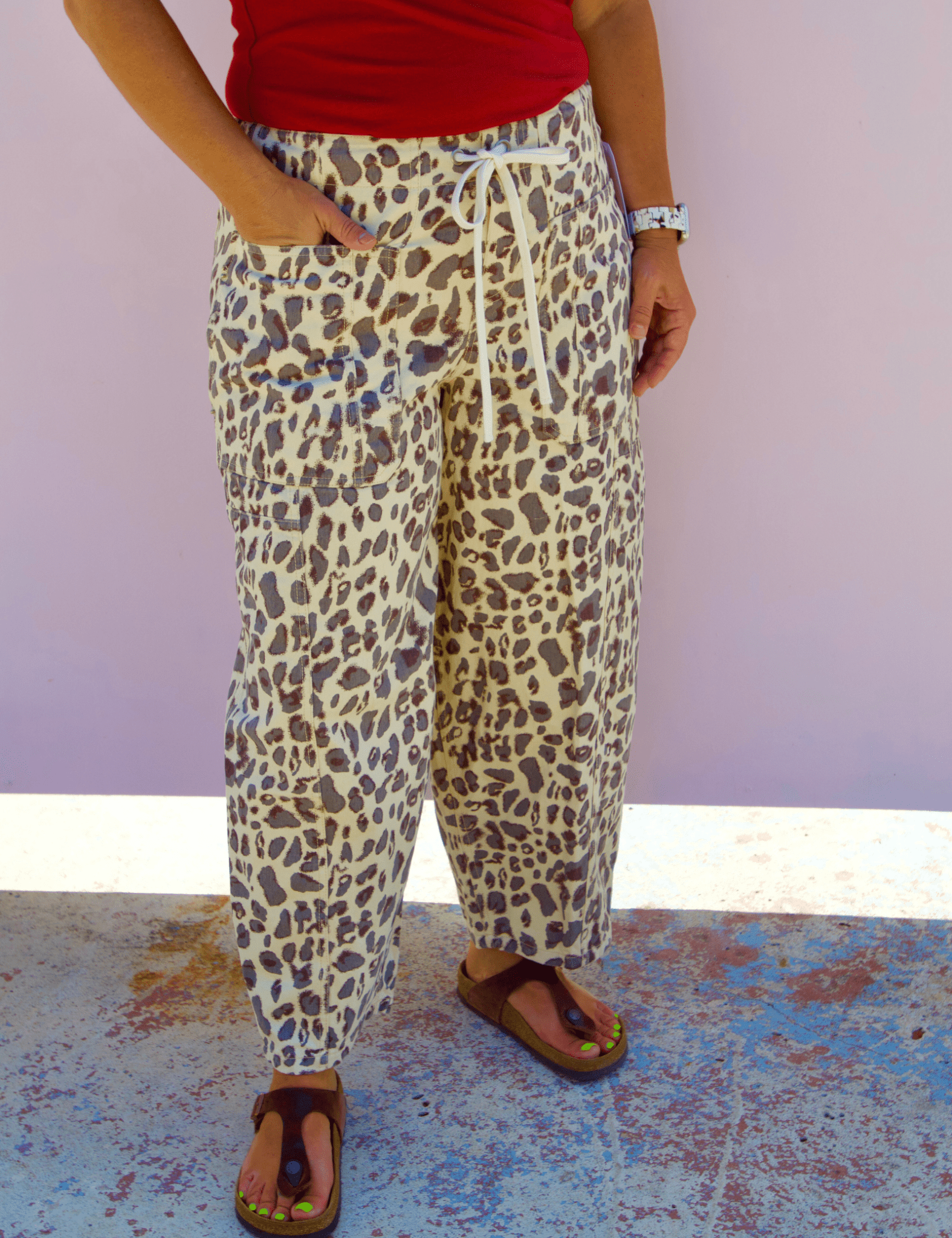 Leopard Barrel Pants - Pep & Punch