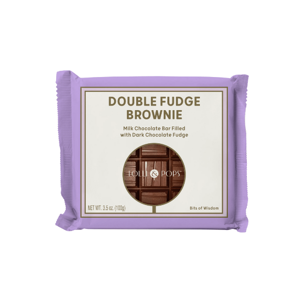 Lolli & Pops | Double Fudge Brownie Chocolate Bar - Pep & Punch