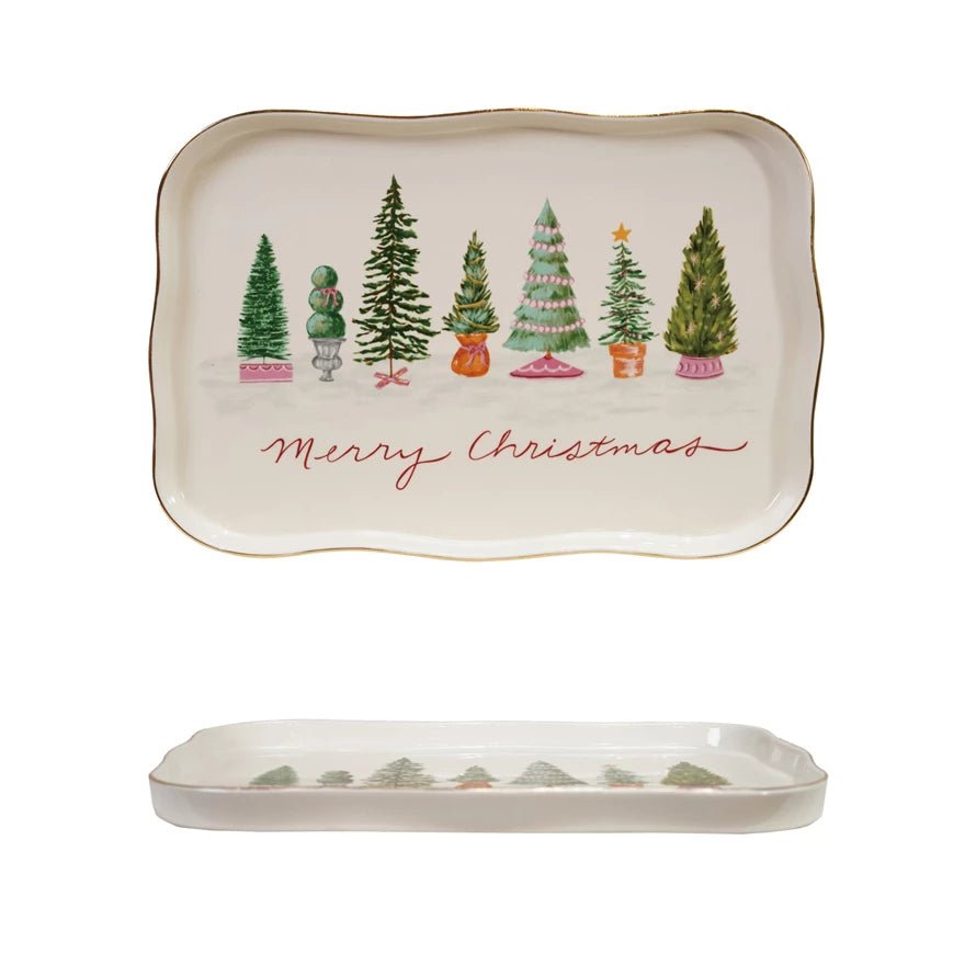 Merry Christmas Stoneware Platter - Pep & Punch