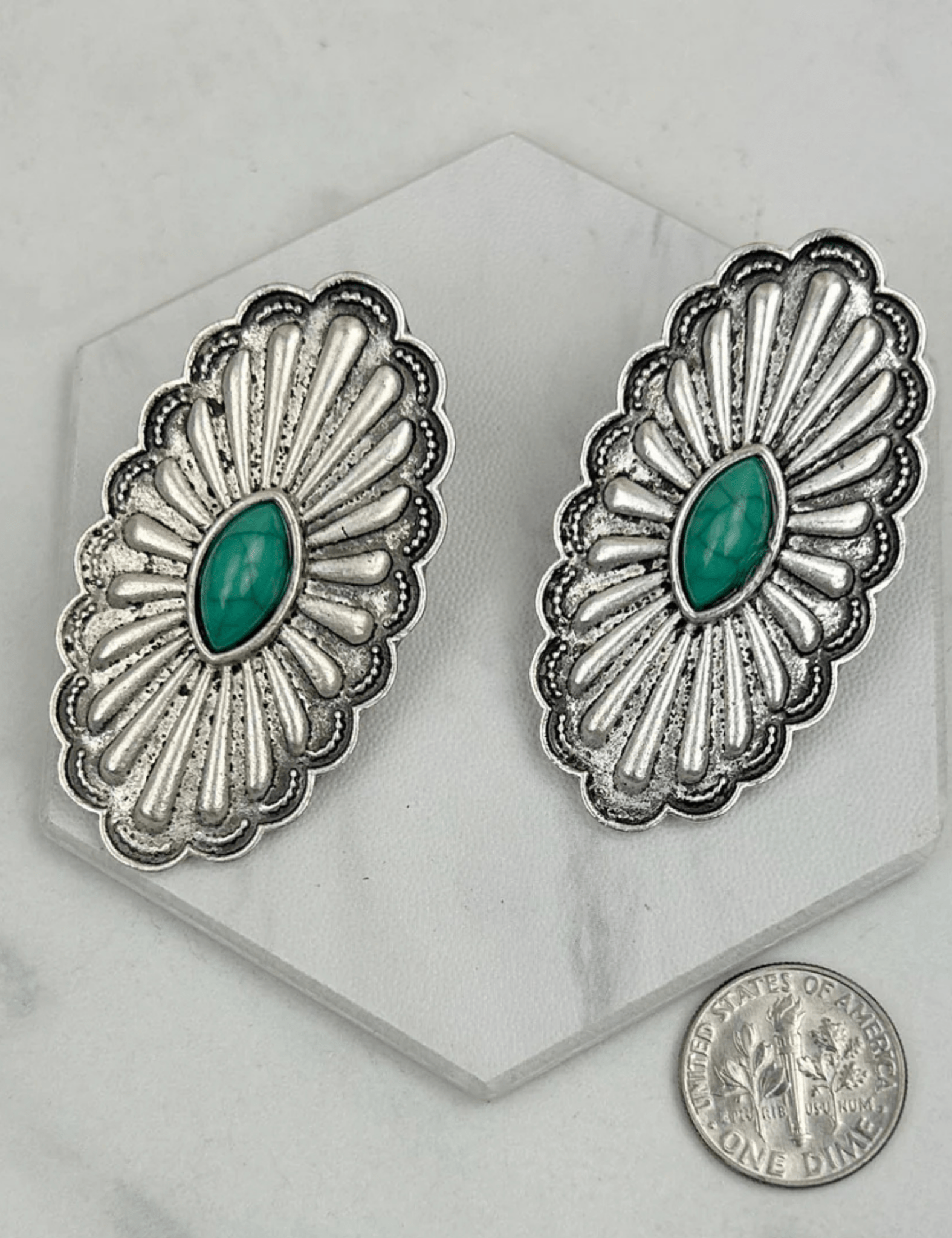 Oval Concho Earrings - Pep & Punch