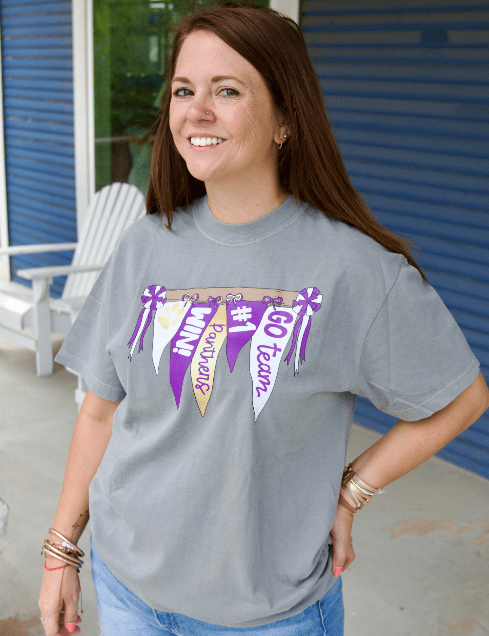 Panther Banners and Bows Tee - Pep & Punch