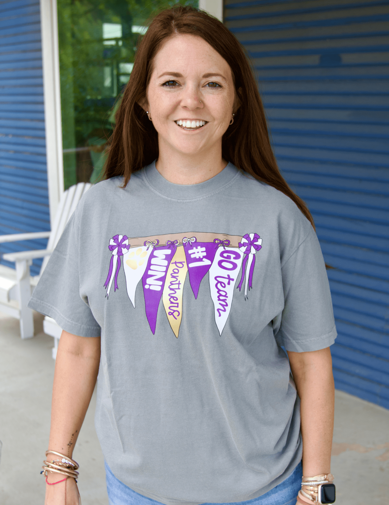 Panther Banners and Bows Tee - Pep & Punch