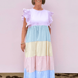 Pastel Stripes Midi Dress - Pep & Punch