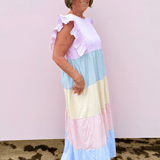 Pastel Stripes Midi Dress - Pep & Punch