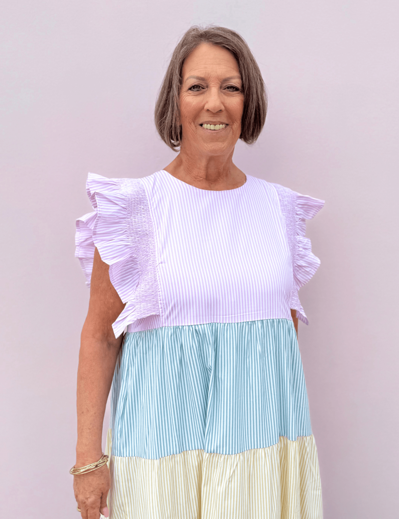 Pastel Stripes Midi Dress - Pep & Punch