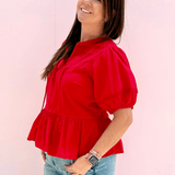 Poppy Peplum Top - Pep & Punch