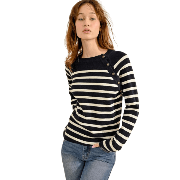 Sailor Knit Sweater - Navy - Pep & Punch