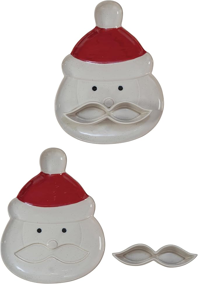 Santa Platter with Mustache Dish Set - Pep & Punch