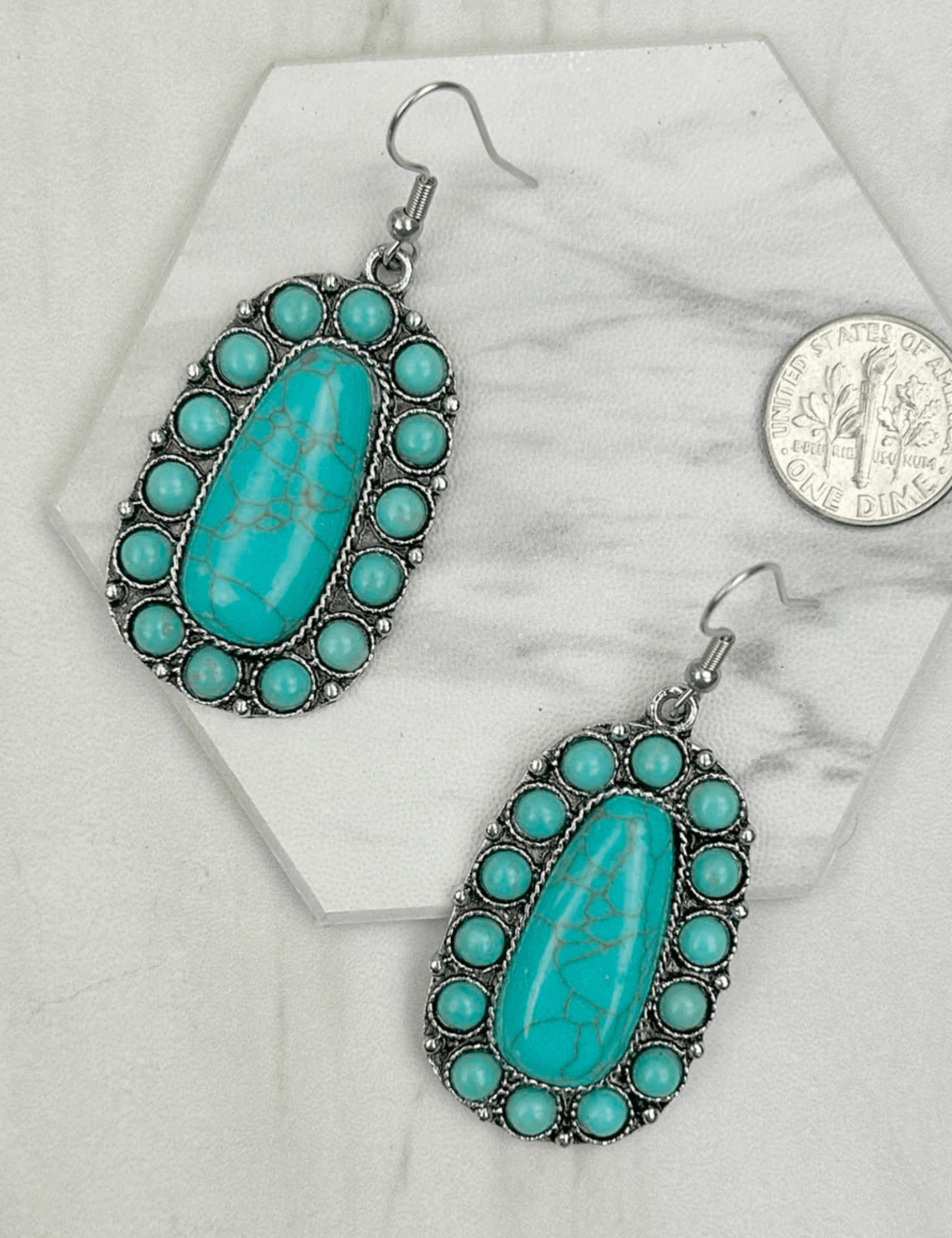Stone Bead Oval Earrings - Pep & Punch
