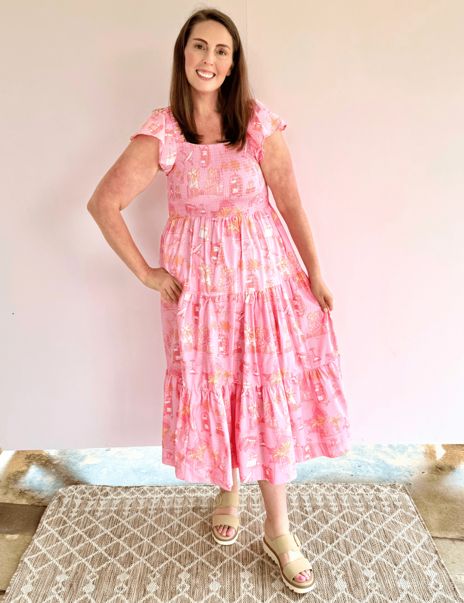 Sunset Toile Midi Dress - Pep & Punch