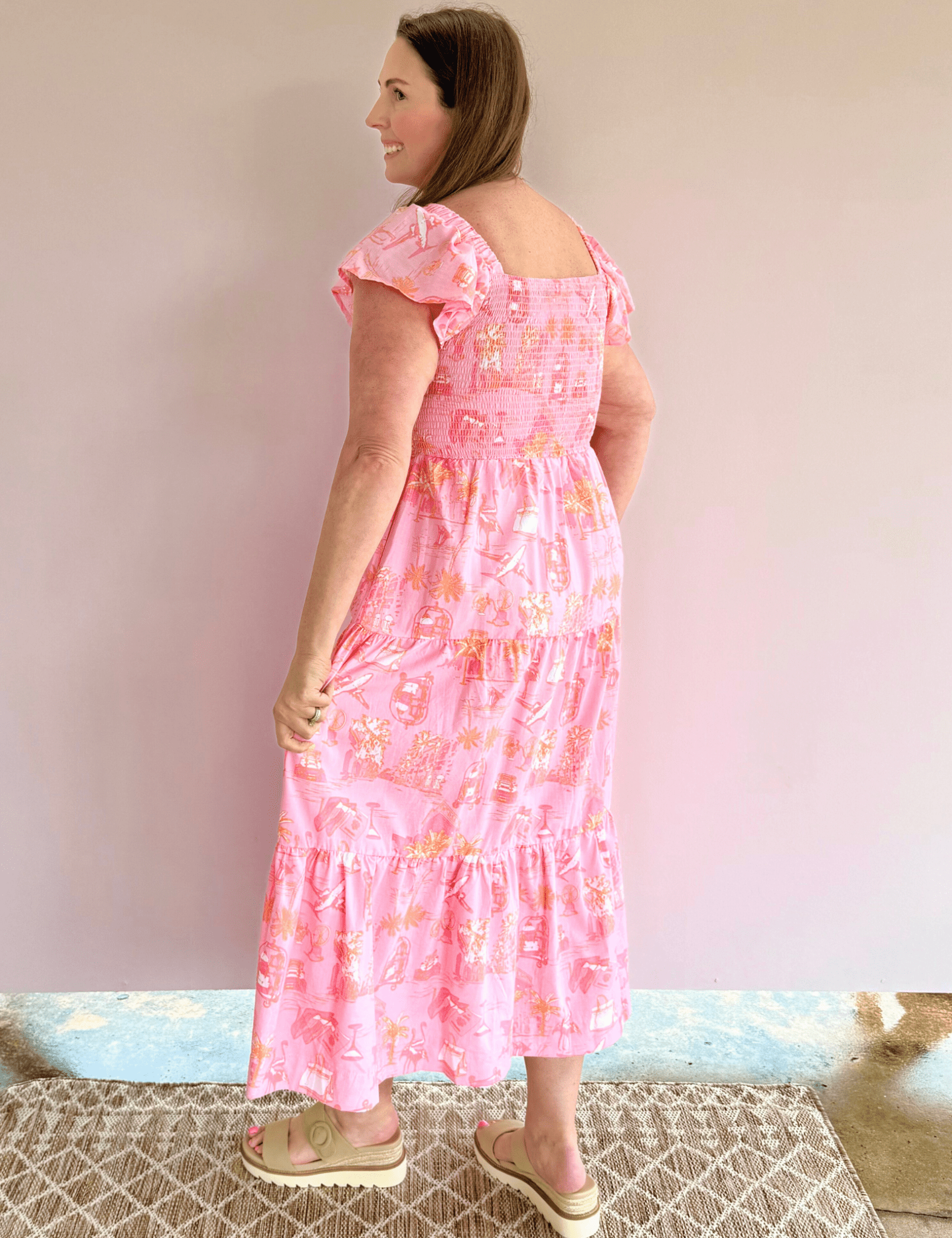 Sunset Toile Midi Dress - Pep & Punch