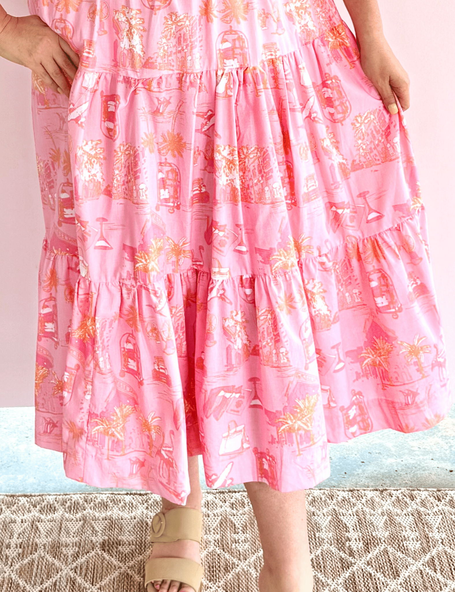 Sunset Toile Midi Dress - Pep & Punch