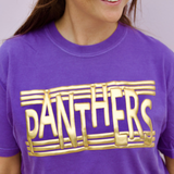 Panthers Purple Tee | Metallic Gold Puff