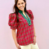 Kris Plaid Top