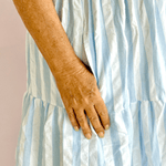 Blue & White Stripe Midi Dress - Pep & Punch