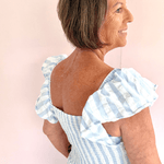 Blue & White Stripe Midi Dress - Pep & Punch