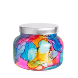 Capri Blue | Volcano 8 oz, Rainbow Watercolor Candle - Pep & Punch