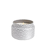 Capri Blue | Volcano 8.5 oz, Travel White Printed Tin Candle - Pep & Punch