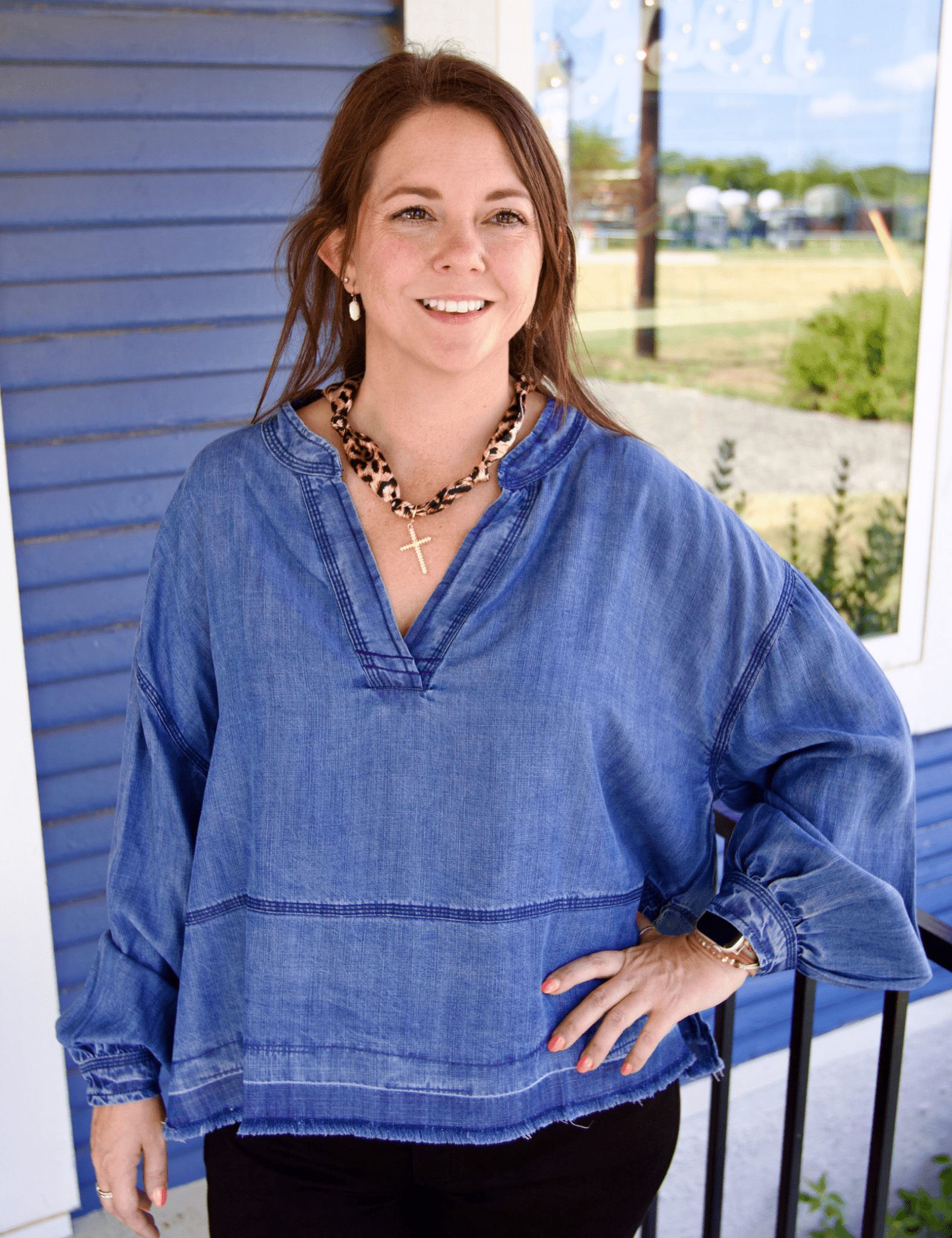 Celeste Denim Top - Pep & Punch