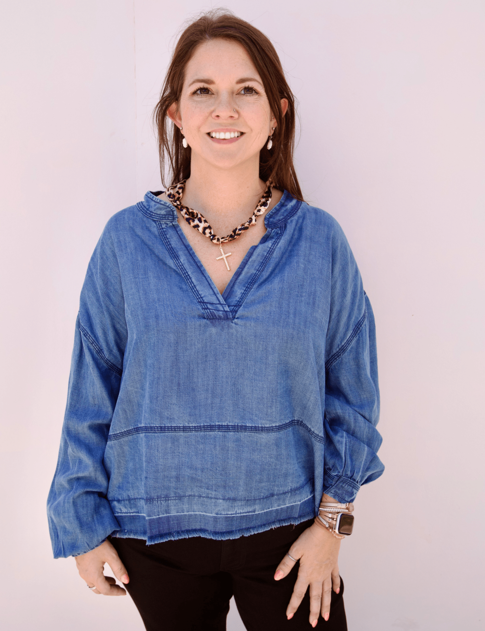 Celeste Denim Top - Pep & Punch