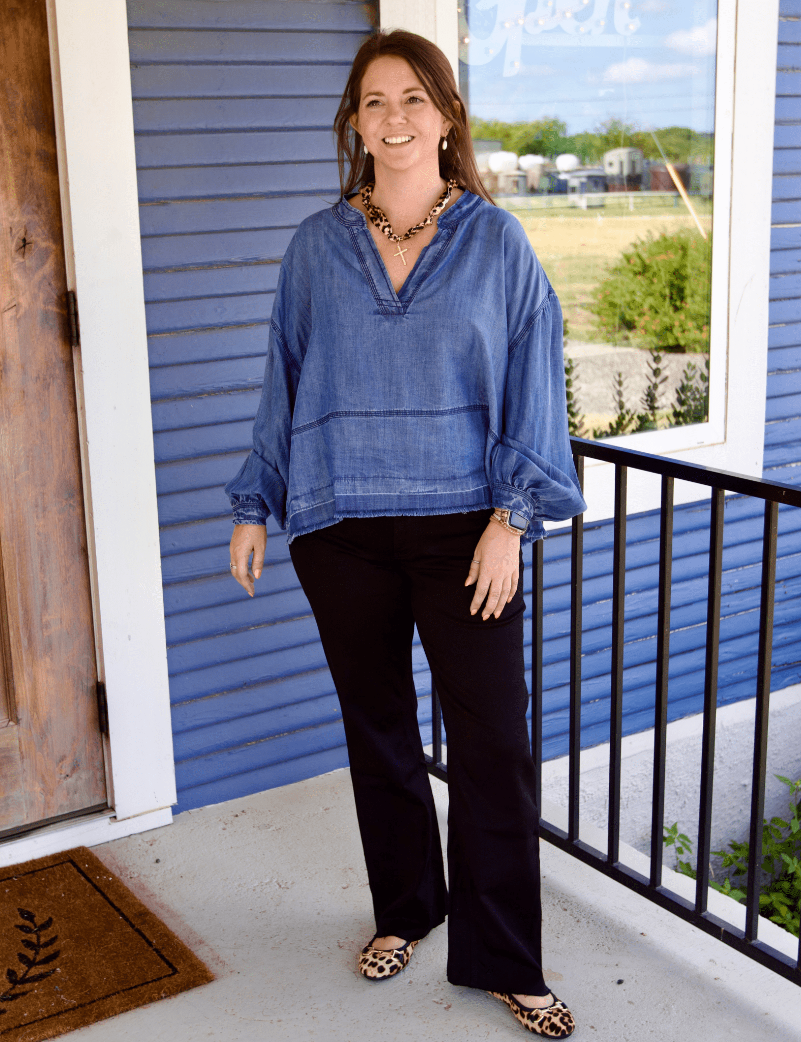 Celeste Denim Top - Pep & Punch