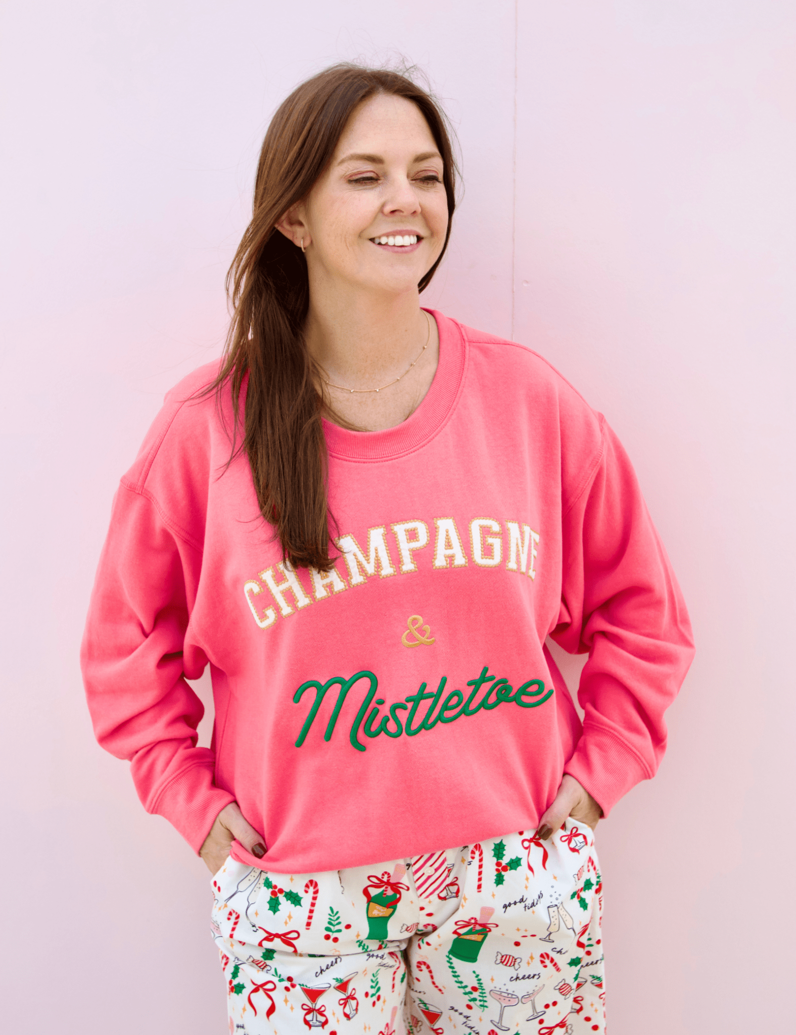 Champagne & Mistletoe Sweatshirt - Pep & Punch