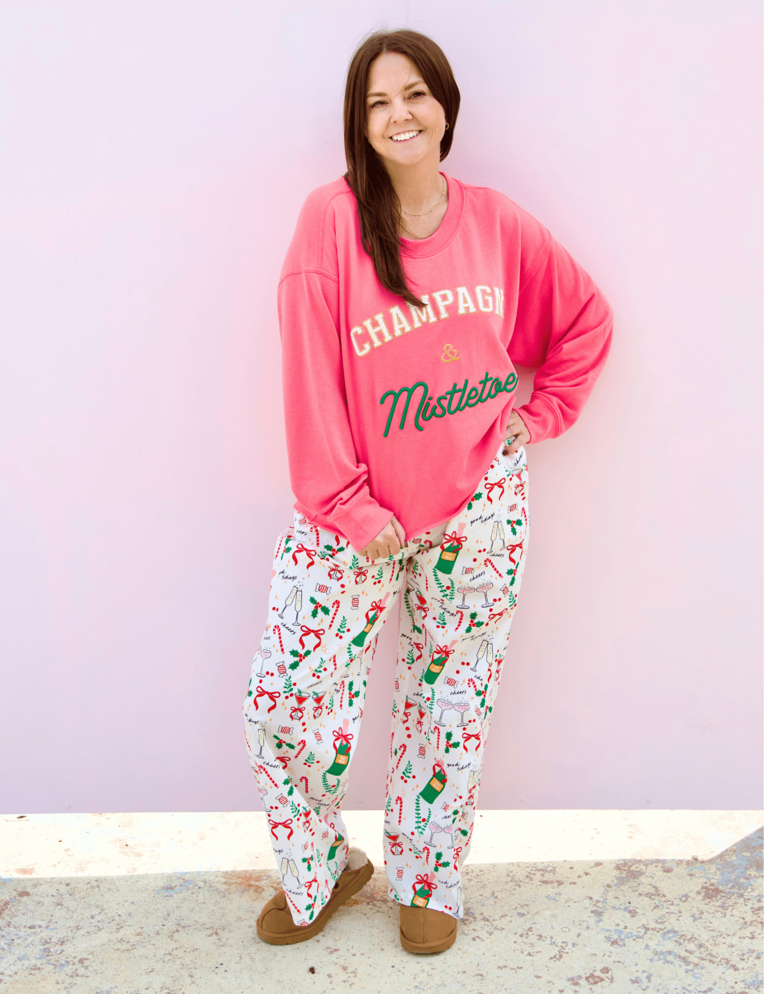 Champagne & Mistletoe Sweatshirt - Pep & Punch